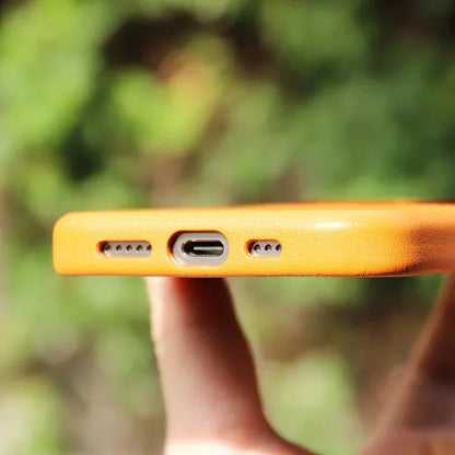 Case Apple Dual Couro e Tecido