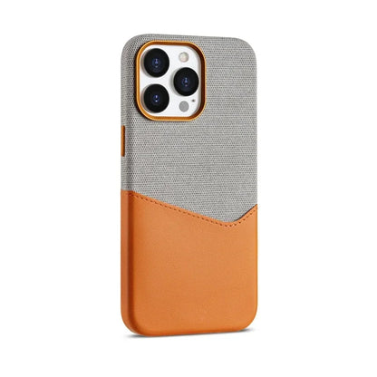 Case Apple Dual Couro e Tecido