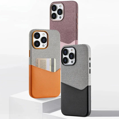 Case Apple Dual Couro e Tecido