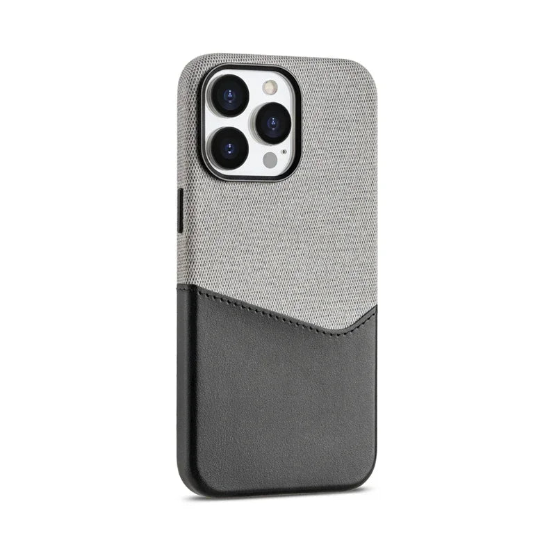 Case Apple Dual Couro e Tecido