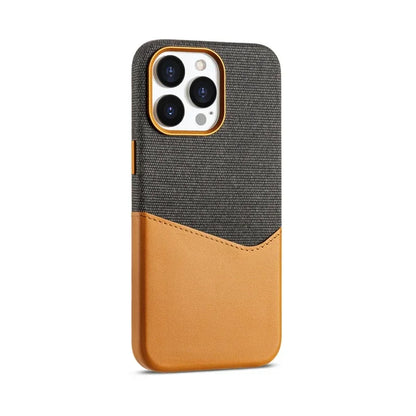 Case Apple Dual Couro e Tecido